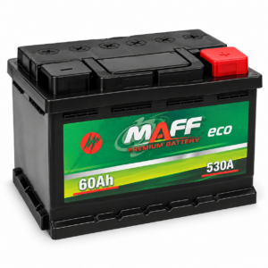 Акумулятор автомобільний MAFF eco 555 80, 12 В, 60 А·год, 530 А, R+