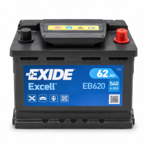 Акумулятор автомобільний EXIDE Excell EB620, 12 В, 62 А·год, 540 А, R+